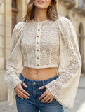 Lace Flare Sleeve Design Top