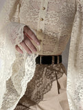 Lace Flare Sleeve Design Top