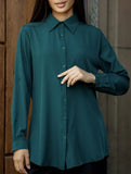 Solid Polo Button Cardigan Shirt