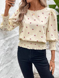 Plus Size Lantern Sleeve Blouse