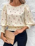 Plus Size Lantern Sleeve Blouse
