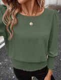 Plus Size Lantern Sleeve Blouse