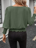 Plus Size Lantern Sleeve Blouse