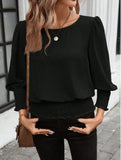 Plus Size Lantern Sleeve Blouse
