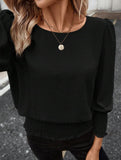 Plus Size Lantern Sleeve Blouse