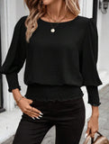 Plus Size Lantern Sleeve Blouse