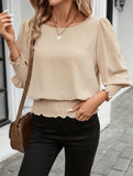 Plus Size Lantern Sleeve Blouse