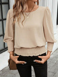 Plus Size Lantern Sleeve Blouse