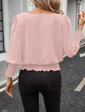 Plus Size Lantern Sleeve Blouse