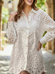 Hollow Buckle Lapel Shirt