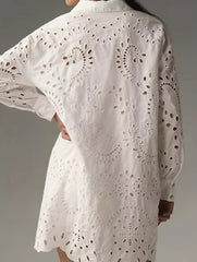 Hollow Buckle Lapel Shirt