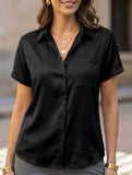Solid Short Sleeve Lapel Shirt