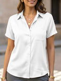 Solid Short Sleeve Lapel Shirt