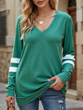 WOMEN OVERSIZED BOYFRIEND V NECK PULLOVER