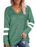WOMEN OVERSIZED BOYFRIEND V NECK PULLOVER