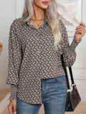WOMEN'S SHIRT WITH PRINTED LANTERN SLEEVES