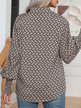 WOMEN'S SHIRT WITH PRINTED LANTERN SLEEVES
