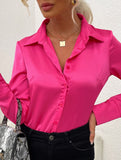 Classic solid color shirt long sleeve top
