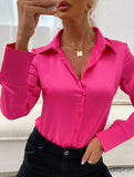 Classic solid color shirt long sleeve top