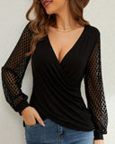 FRENCH PATCHWORK LACE LANTERN SLEEVE T-SHIRT