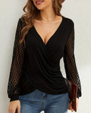 FRENCH PATCHWORK LACE LANTERN SLEEVE T-SHIRT