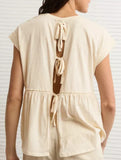 Babydoll style thin top with back tie for women