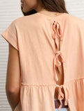 Babydoll style thin top with back tie for women