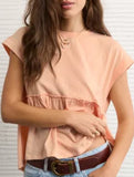 Babydoll style thin top with back tie for women