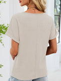 Lace-trimmed loose-fitting T-shirt for women