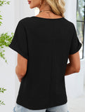 Lace-trimmed loose-fitting T-shirt for women