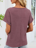 Lace-trimmed loose-fitting T-shirt for women