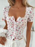 Spicy and versatile casual floral top for women