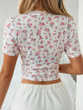 Spicy and versatile casual floral top for women