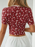 Spicy and versatile casual floral top for women