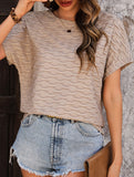 Summer T-shirt, textured pullover top for women