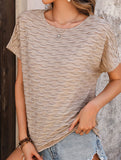 Summer T-shirt, textured pullover top for women