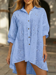 Hollow Flower Button Shirt