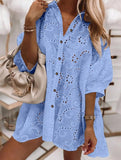 Hollow Flower Button Shirt