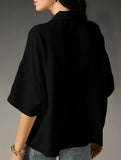 Solid Short Sleeve Lapel Shirt
