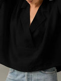 Solid Short Sleeve Lapel Shirt