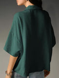 Solid Short Sleeve Lapel Shirt