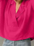 Solid Short Sleeve Lapel Shirt