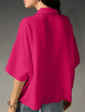 Solid Short Sleeve Lapel Shirt