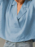 Solid Short Sleeve Lapel Shirt