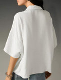 Solid Short Sleeve Lapel Shirt