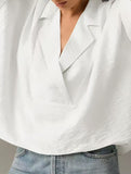 Solid Short Sleeve Lapel Shirt