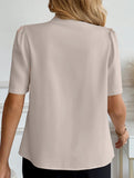 V Neck Button Short Sleeve Shirt