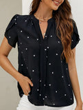 V Neck Heart Petal Sleeve Blouse