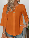 Linen V Neck Button Shirt