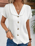 Solid Button Short Sleeve Cardigan
